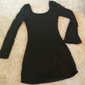 Sexy black lace 90s mini dress